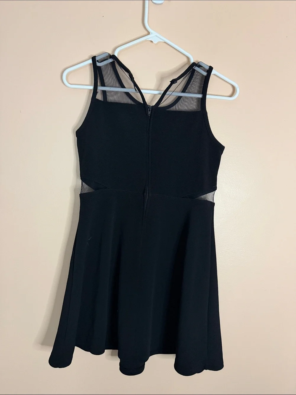 The Children's Place Black Sleeveless Mesh-Panel Fit & Flare Dress